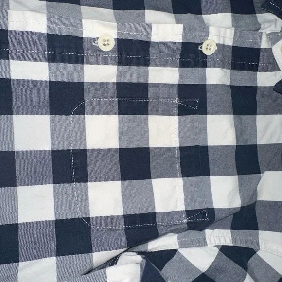 Boys Mini Boden Button Down‎ Plaid Shirt Blue/White Size 7-8 Youth - Picture 5 of 5